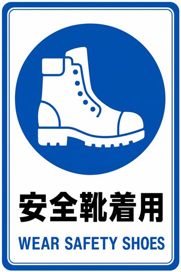 安全靴着用の安全看板
