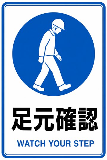 足元確認の安全看板