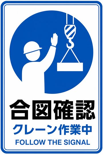 合図確認の安全看板