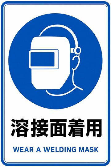 溶接面着用の安全看板