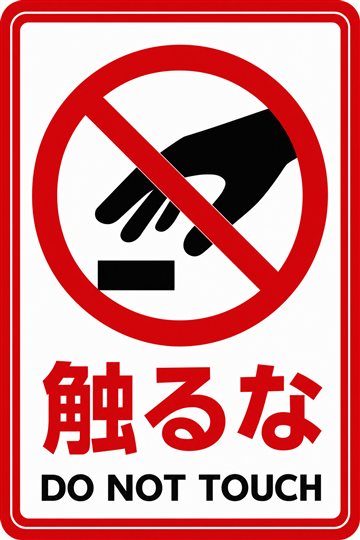 触るなの安全看板