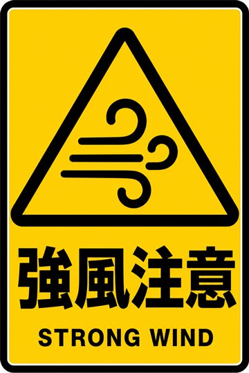 強風注意の安全看板