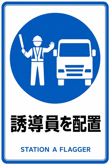 誘導員を配置の安全看板