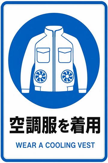 空調服を着用の安全看板