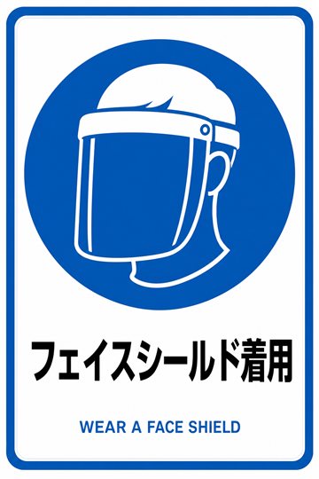 フェイスシールド着用の安全看板