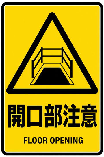 開口部注意の安全看板