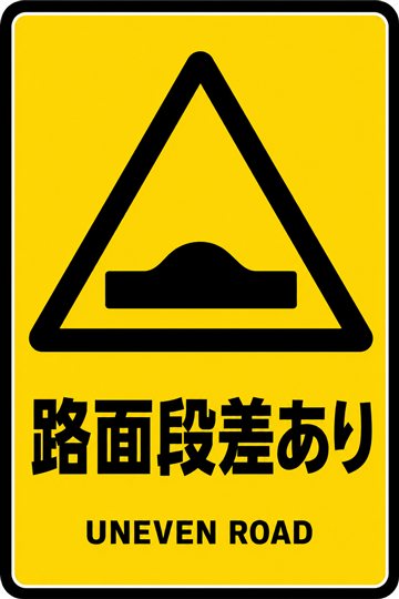 路面段差ありの安全看板