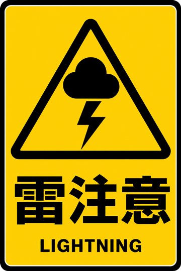 雷注意の安全看板