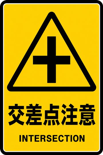 交差点注意の安全看板
