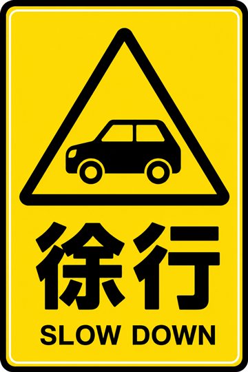 徐行の安全看板