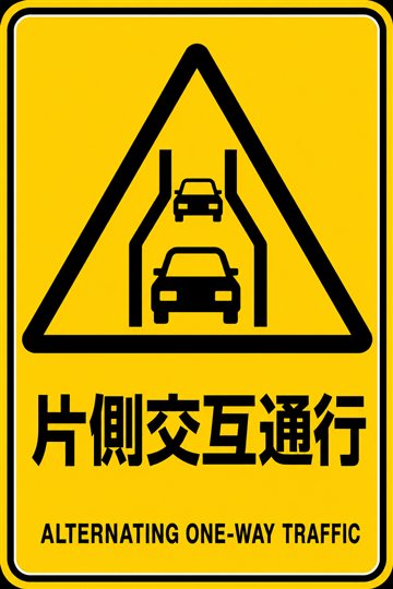 片側交互通行の安全看板