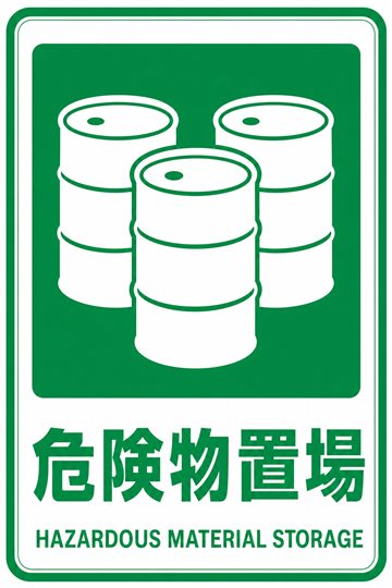 危険物置場の安全看板